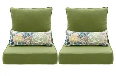 Aoodor 22 in. x 24 in. 6-Piece Deep Seating Outdoor Couch Cushion Set in Green