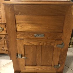 Antique Oak Ice Box 41 Inches High,251/2 High, 18 Inches  Deep  Made By All Ice P T Legate Qubec