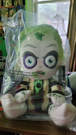 Beetlejuice Plush Stuffed Figure, with Interactive 360° Spinning Head