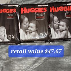 Huggies Special Delivery Lot Of 3 (Size 2,3,3)