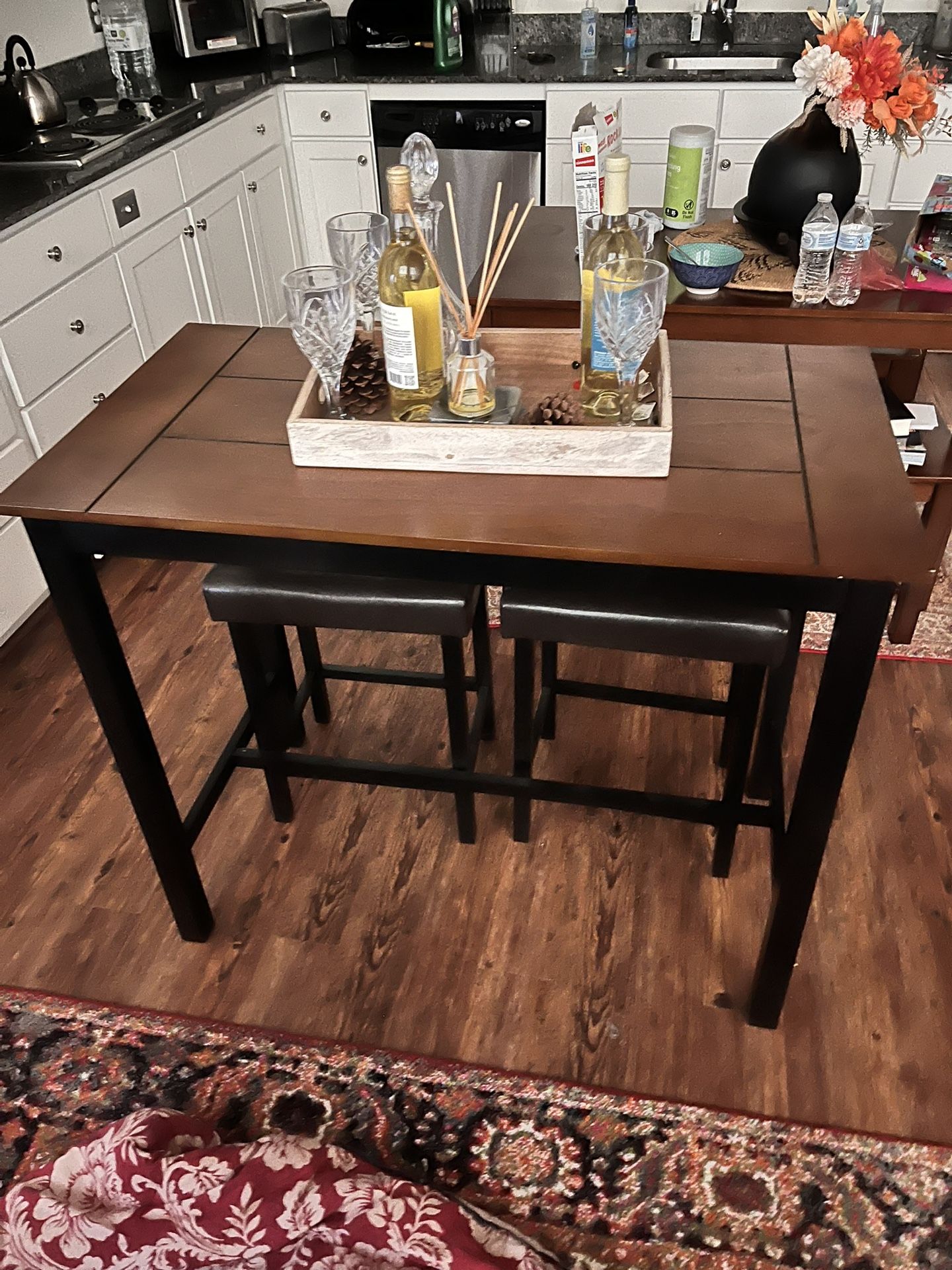 Wooden High Table with Stool