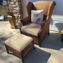 Large Chair And Ottomon