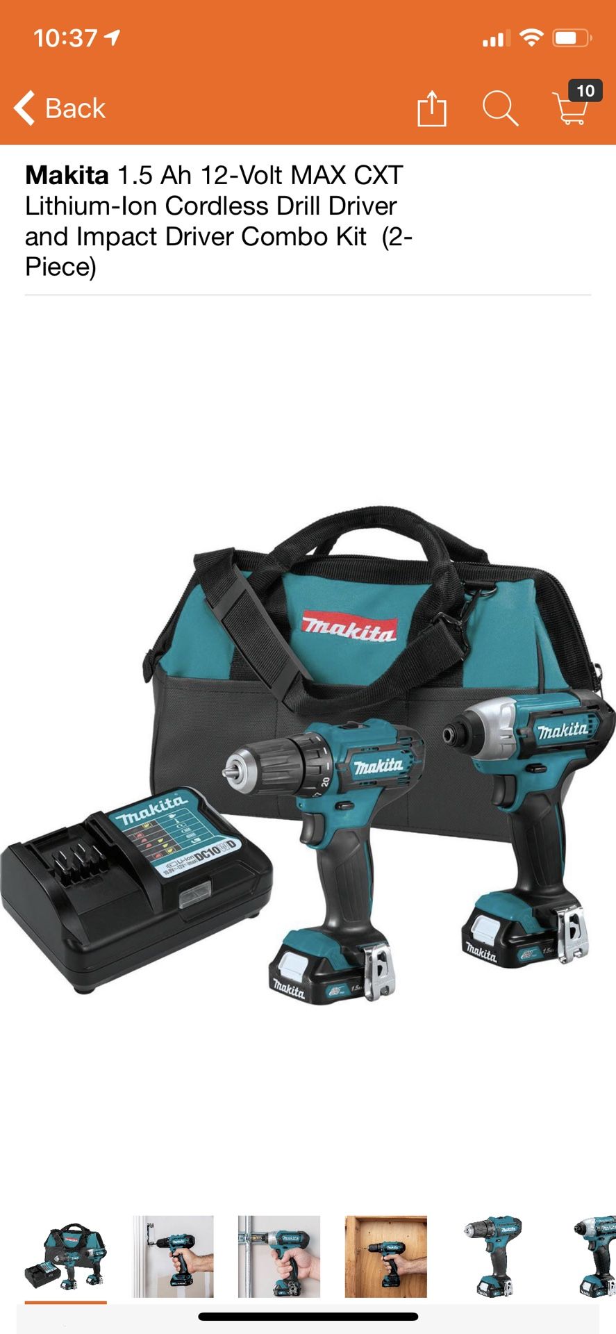 Makita 1.5 Ah 12-Volt MAX CXT Lithium-Ion Cordless Drill Driver and Impact Driver Combo Kit (2-Piece)