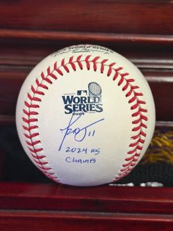 MIGUEL ROJAS DODGERS AUTOGRAPH 2024 WORLD SERIES BASEBALL PSA COA