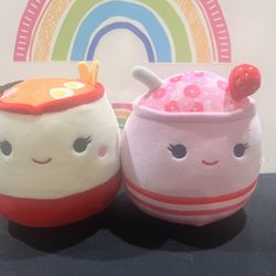 SQUISHMALLOWS  - CINNAMON & RAMEN - 5  1/2 INCH SOFT PLUSHIES