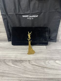 Yves Saint Laurent Suede Clutch Wallet - Black - With Dust Bag (A1D009904)