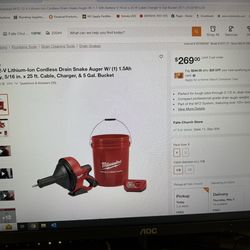 New Milwaukee  snake ..new never used ..still in box just open box for pictures,can you use for bathroom sinks ,kitchen sink ,bath tub size 1/4 x 25 .