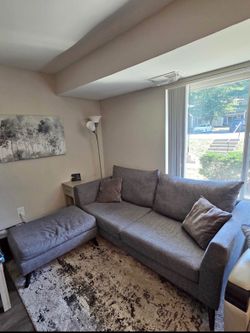 Gray Couch w/ Ottoman Delivery available