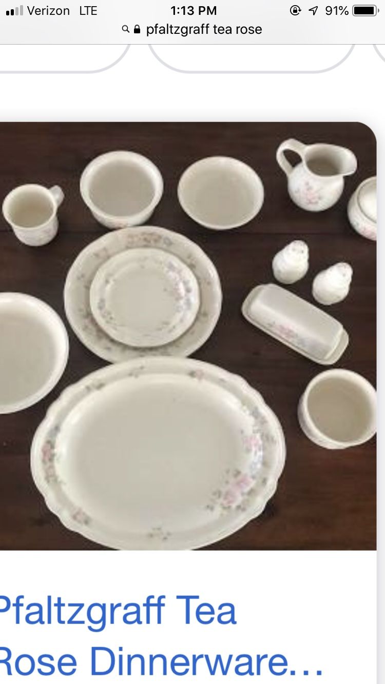 Phalzcraft Tea rose dishes