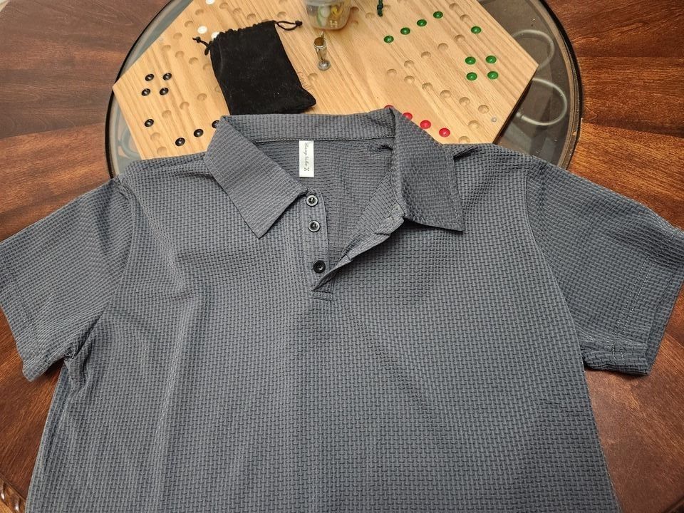 Men's Gray Polo Brooks Brand -Small