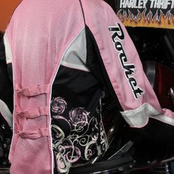 JOE ROCKET Motorcycle Jacket Large Women Mesh Fabric, With Armor, Reflective