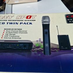 Galaxy Audio ECD Dual Channel UHF Wireless With Body Pack Transmitter With Lav MIC And Handheld Mic