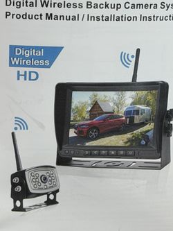 DIGITAL WIRELESS BACKUP CAMERA 7” WATERPROOF. NIGHTVISION FOR RV/TRUCK/TRAILER/VAN/BUS 7'' 1080P Wireless Backup Camera with HD LCD Monitor, IP69 Wat