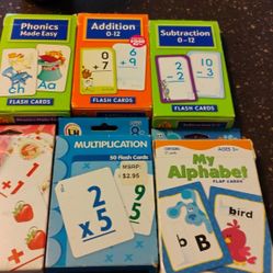 KIDS FLASH CARDS 6 BOXES MATH PHONIC ALPHABET