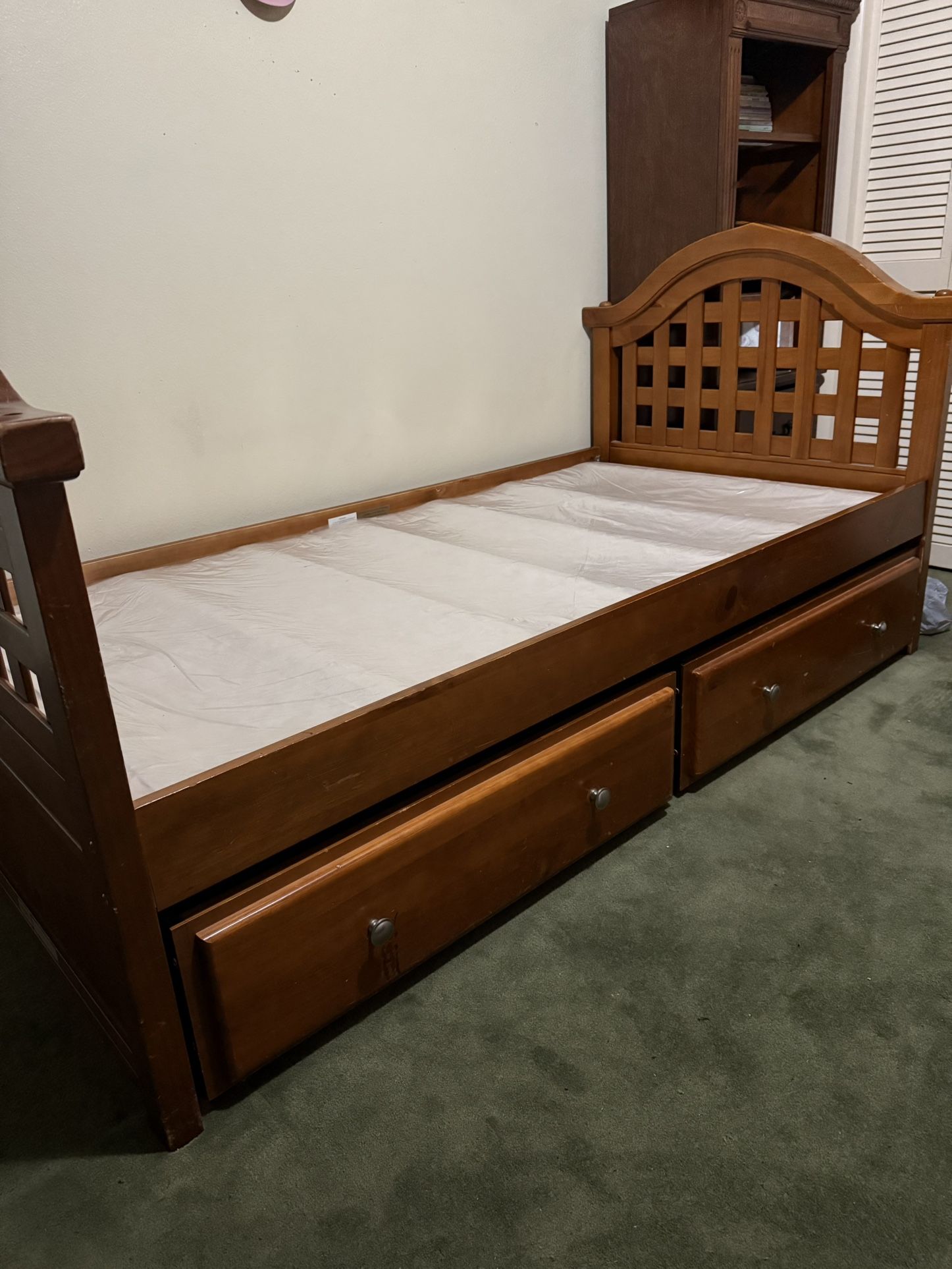 Twin Bed/Bunk Bed Frame With Storage