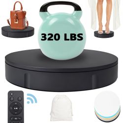 Prolee 360 Degree Rotating Turntable 12 Inch, 320lbs Capacity For Photography, Heavy Duty, Automatic Remote Control Display Platform With 5 Colour Sur