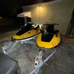 Two Kawasaki Zxi 1100 Jetski And Trailer Jet Ski 