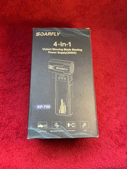 Soarfly: New tech. Multi-Purp.: Power Bank, Jump Starter, Super Fan, Light