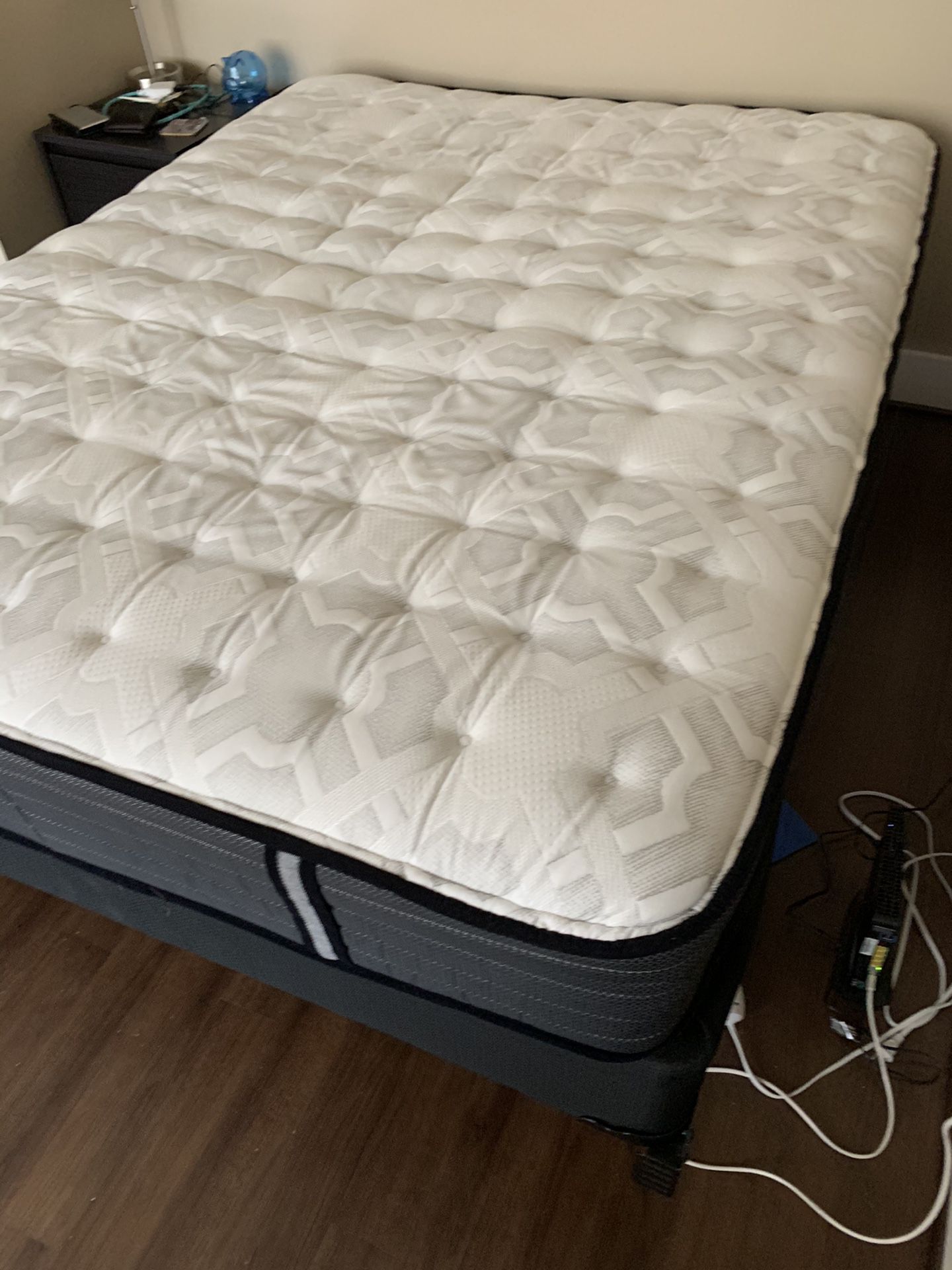Queen Sized Bed with Box Spring and Movable Frame