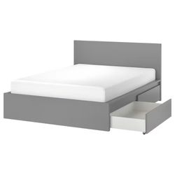 [FREE] IKEA MALM Queen Bed Frame And Mattress 