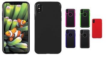 Hybrid rubber mat cover and hard case for Apple iPhone x and Xs