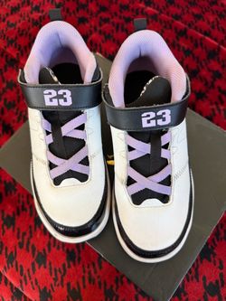 Air Jordan Kids Sneakers White Black Purple