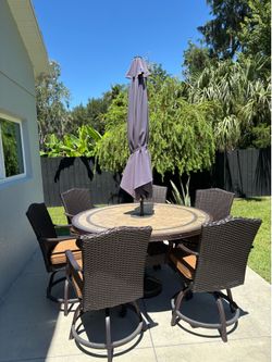 Patio table with chairs