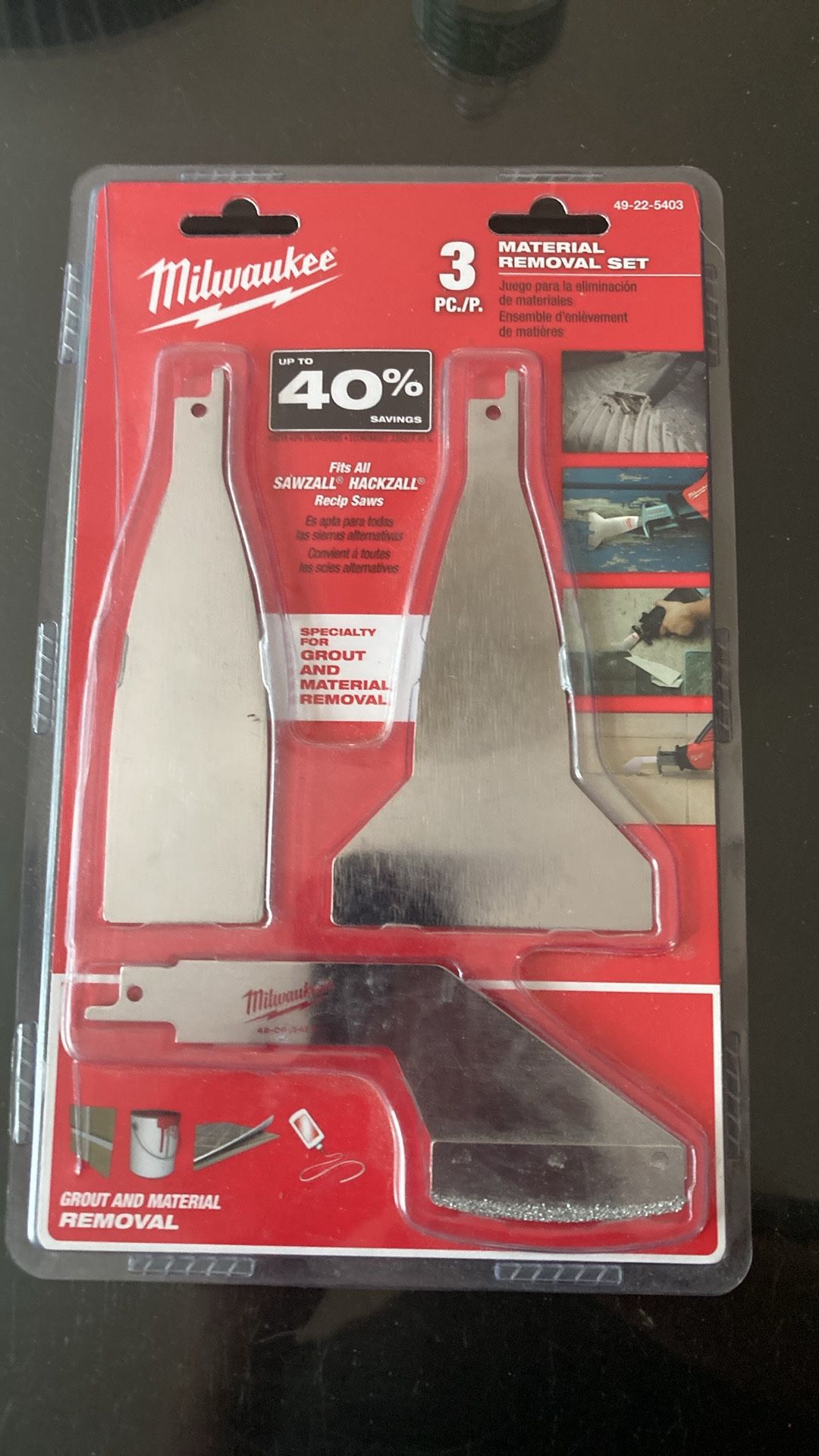 Milwaukee 3 blade material removal set for hack saw or sawzall.