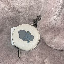 Disney X Coach White Leather Coin Purse 