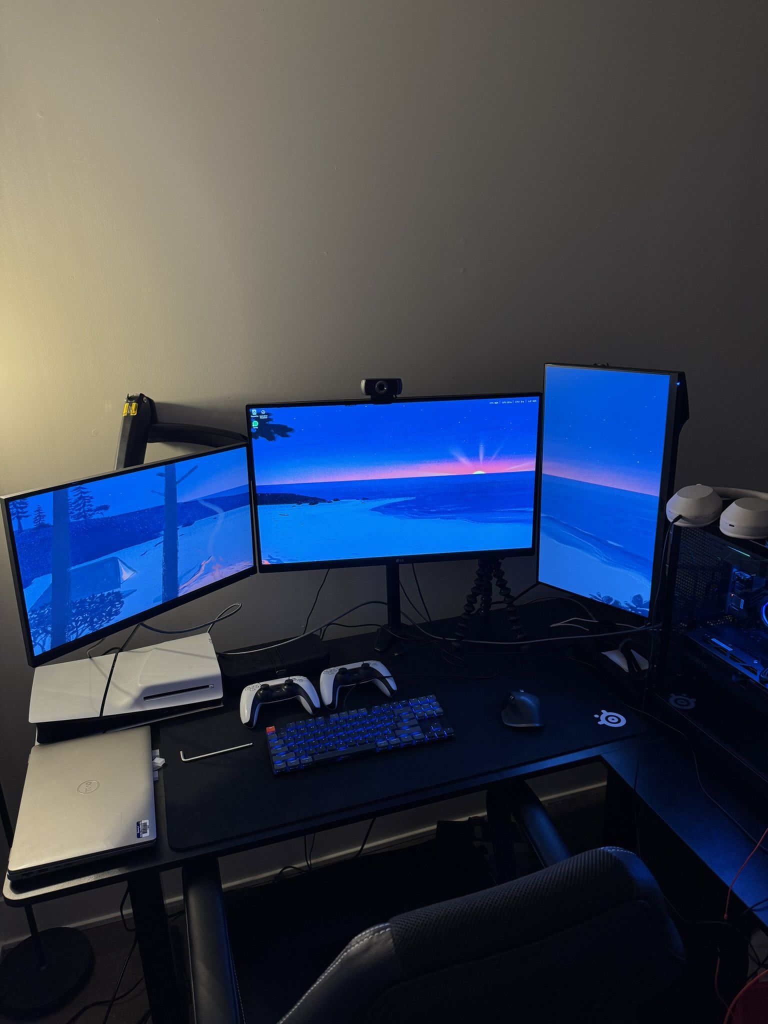 Monitors And Triple Monitor Mount