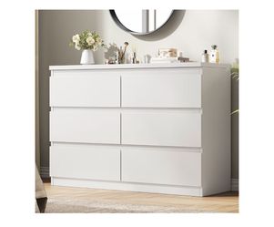 Cómoda Blanca Moderna de 6 Gavetas – Estilo Minimalista