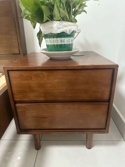 Solid Natural Wood Nightstand