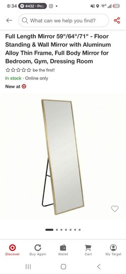 Gold standing mirror
