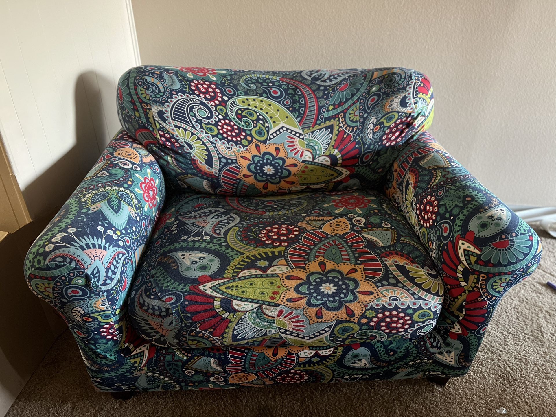 oversized arm chair - cute cover - under it’s Tan