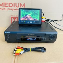 Sony SLV-679HF VCR VHS Player Recorder Hi-Fi Stereo with Remote Control and AV Cable Tested. Fully tested, works great and well maintained. Plays tape