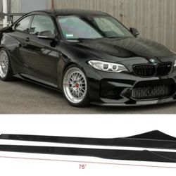 Universal 75 Inches 2PCS Side Skirts Extension Splitter Lip Carbon Fiber CF
