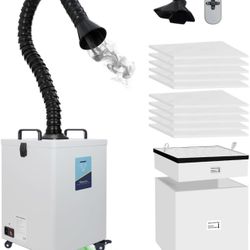 FumeClear FC-2002 Solder Fume Extractor for S1, D1 Pro 10W to 20W Laser Engraver, 260m³/h Strong Suction, Low-Noise with 12 Filters Laser Fume 