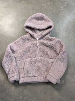 Girls Fuzzy Pullover Hooded Coat / Sweatshirt Size XS 5/6