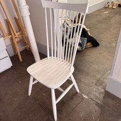 White solid wood chair