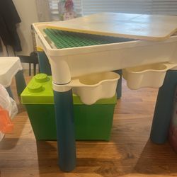 Duplo Lego Table, Chair And Toys