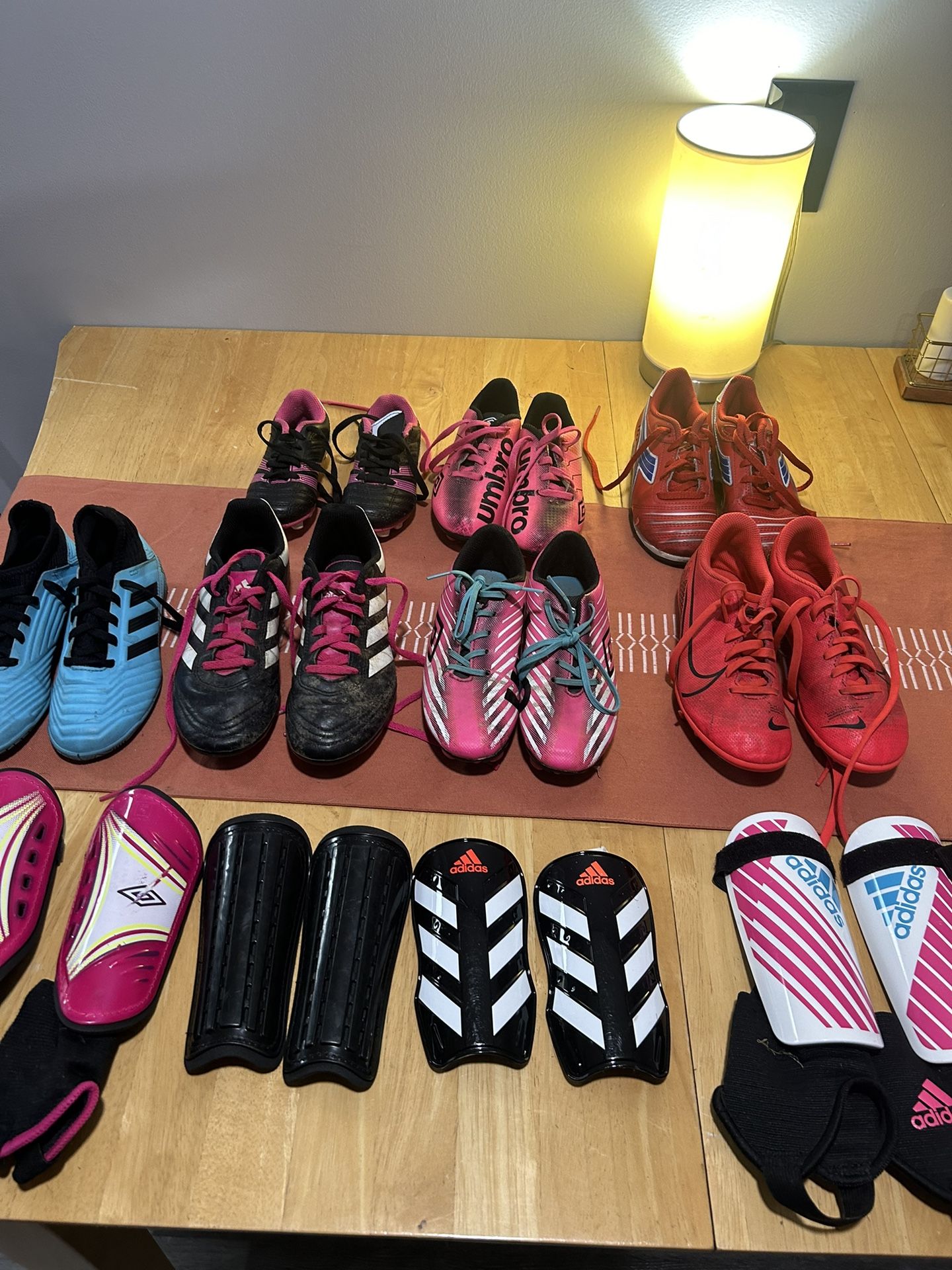 Girls Soccer Cleats and Shin Gaurds