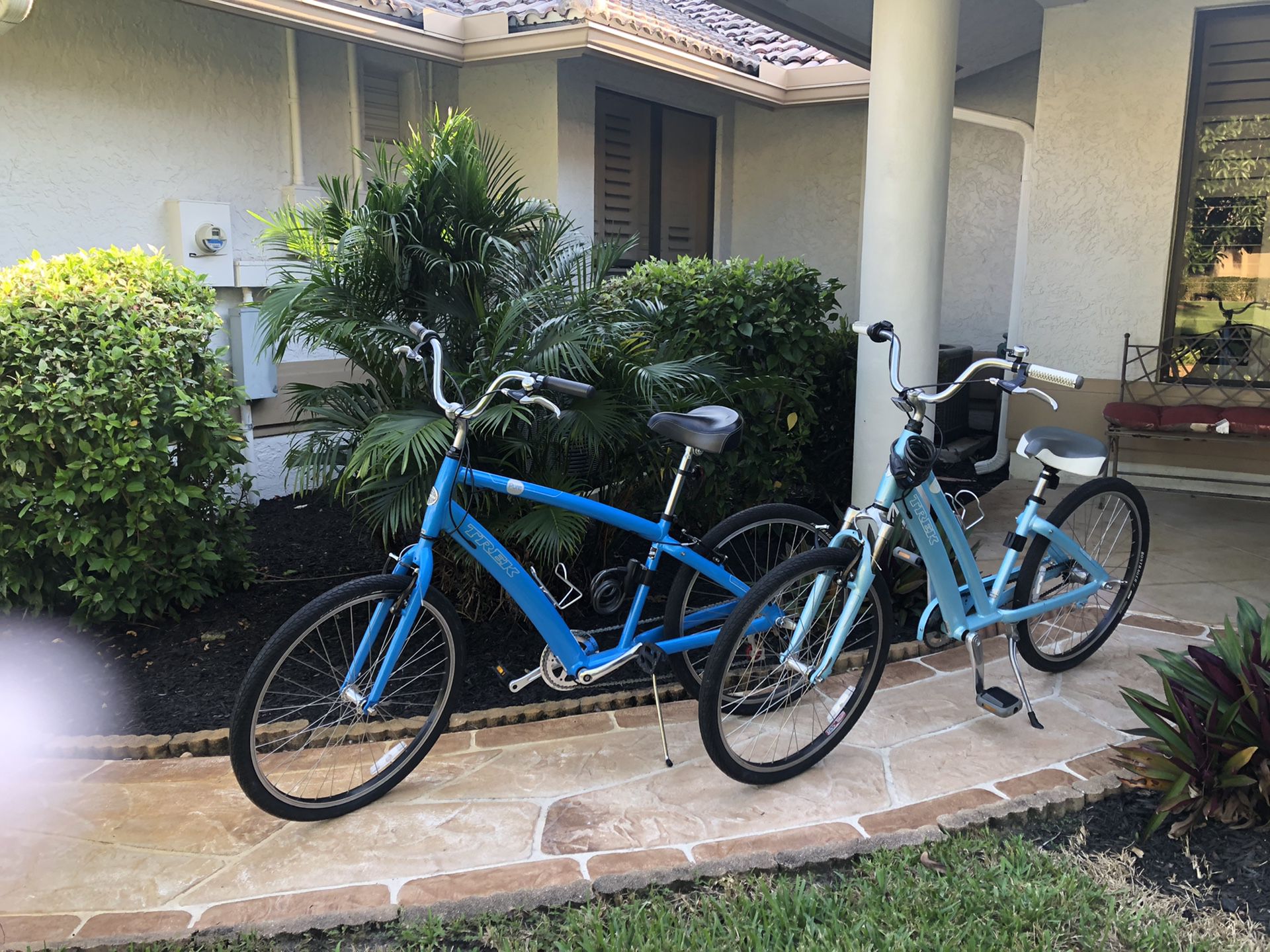 Like new, hardly ever used, TREK his and hers bicycles.