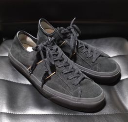 Tom Ford cambridge mens black gold suede low top J1407 size 10