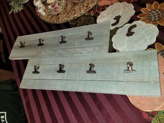Rustic Wood Photo Clip Boards Set of 2