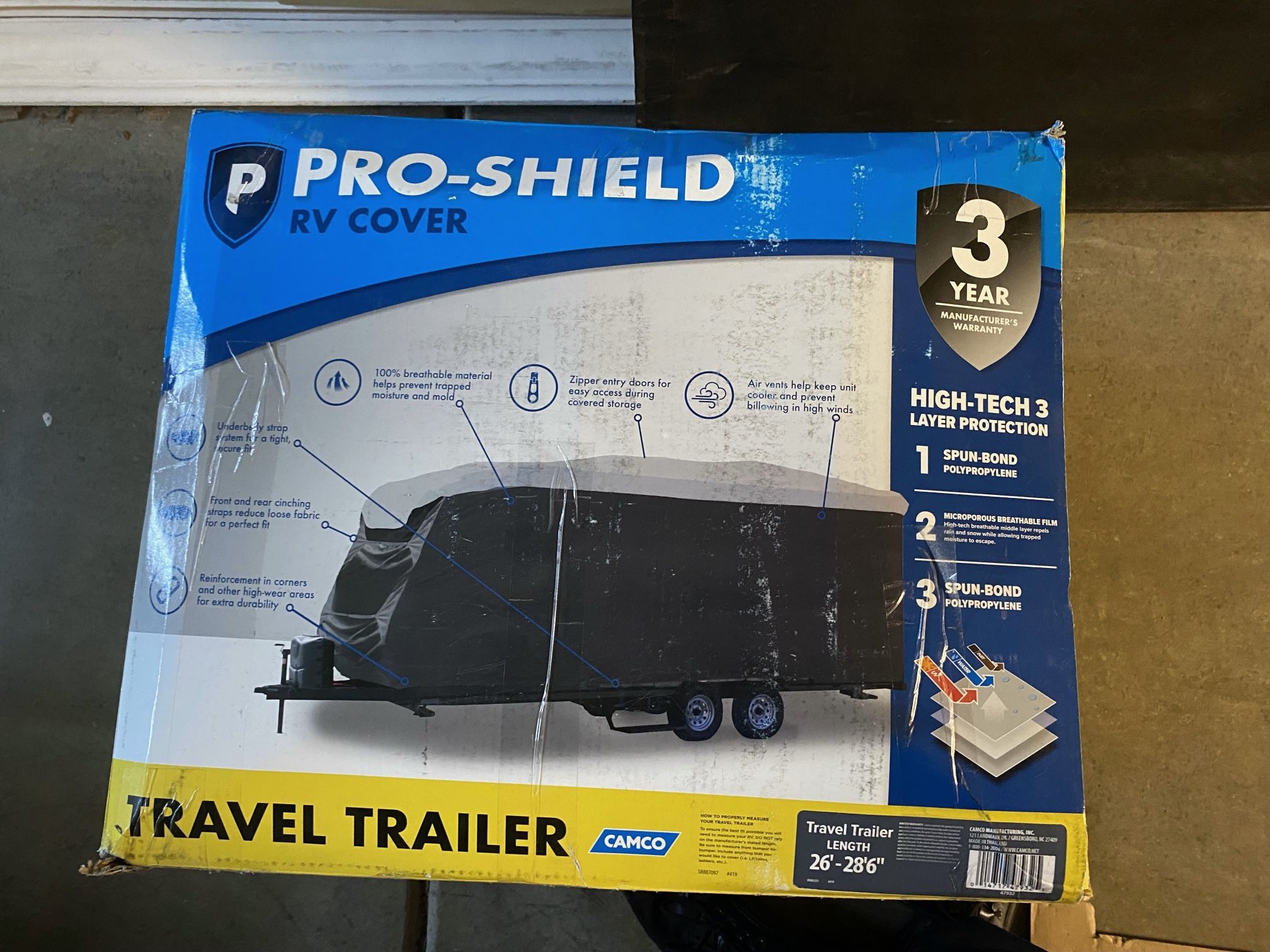 Camco ProShield RV Cover, Travel Trailer, 26' 28'6" for Sale in Las
