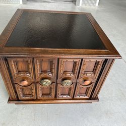 Antique Solid Study Side Table Huge Cabinet One 