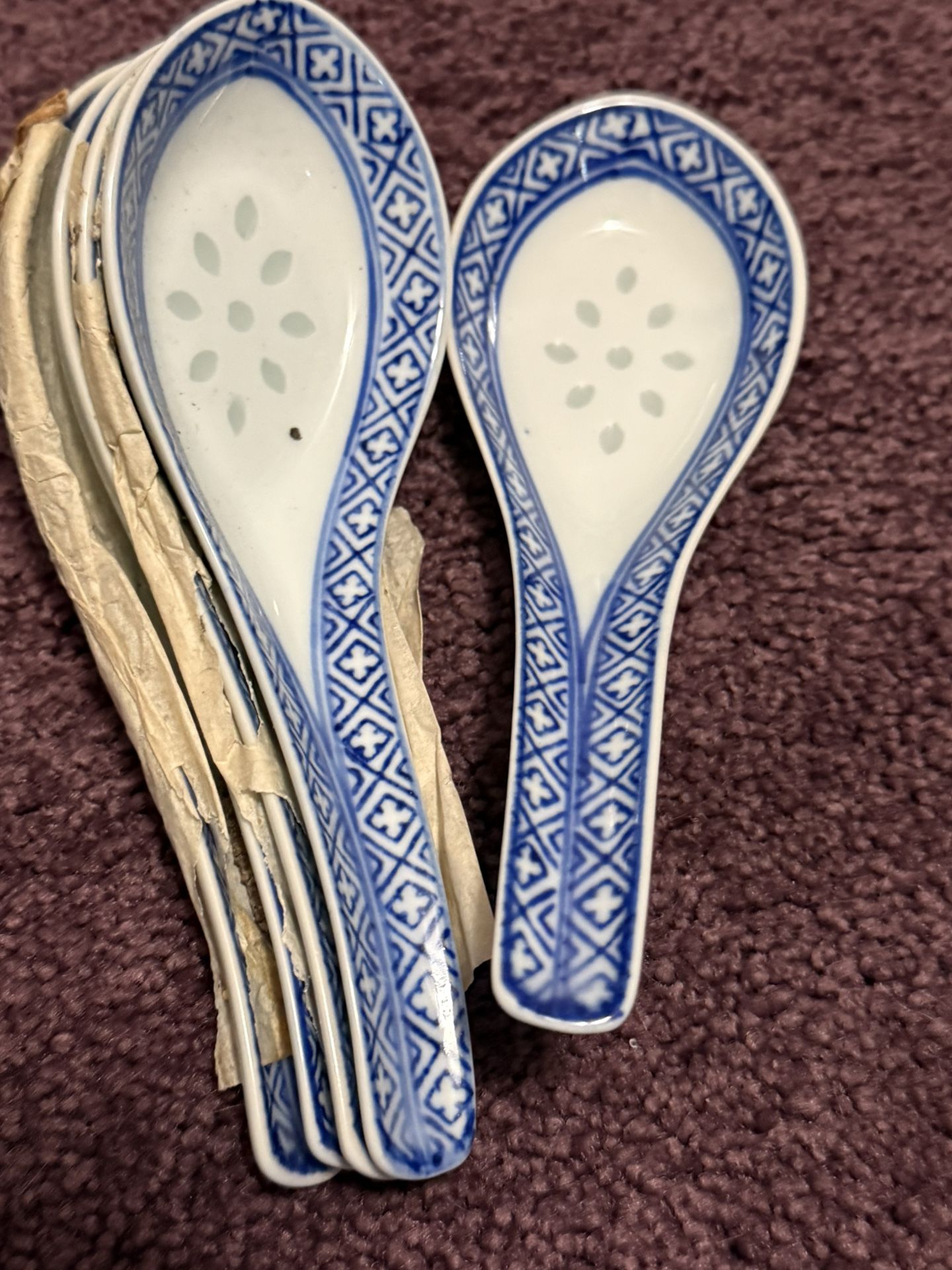 Set Of 5 Vintage New Rice Spoons