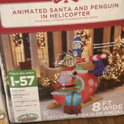 Like New Inflatable Helicopter Santa