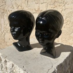 Boy Girl Handmade Ceramic Heads 