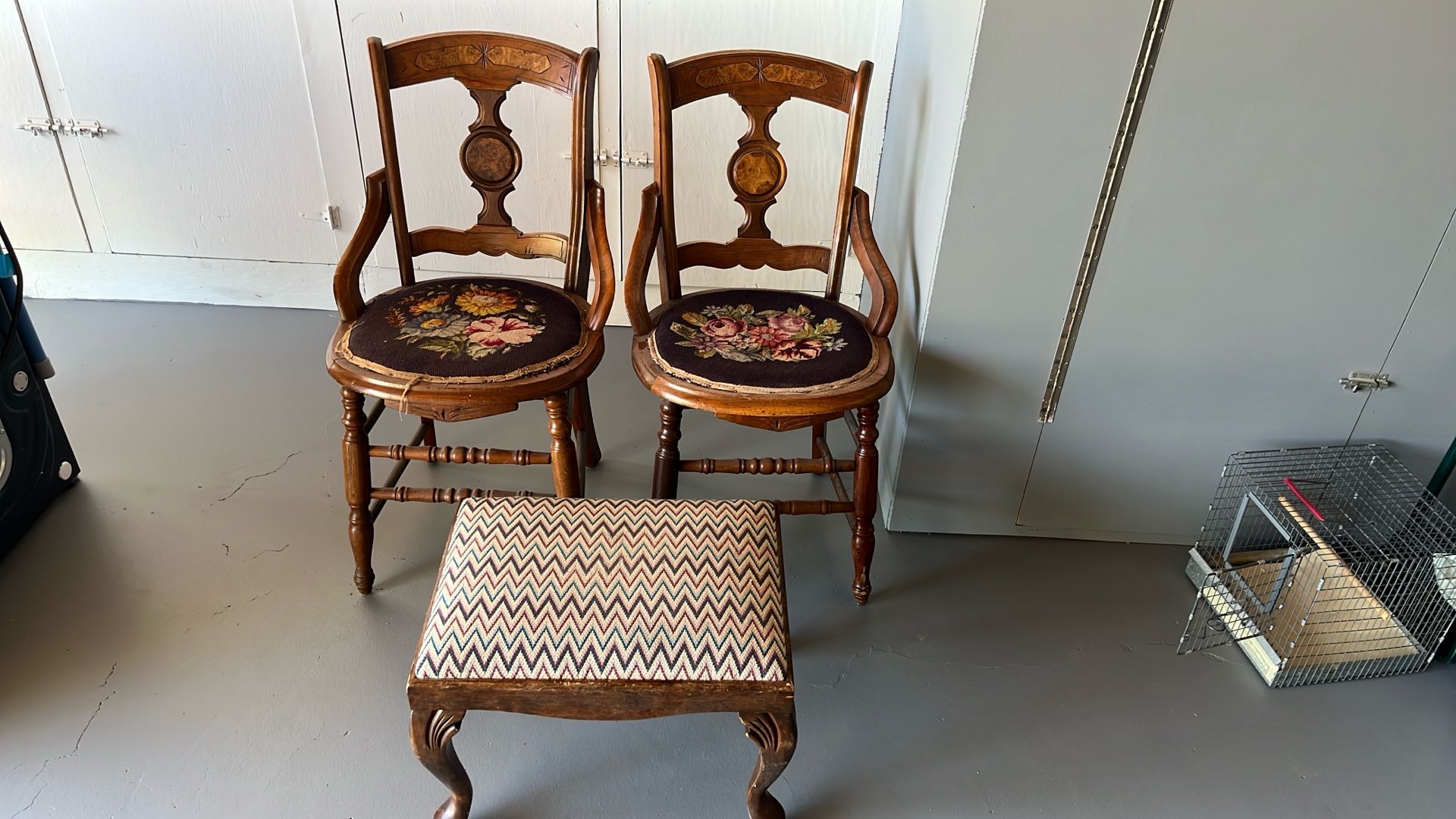 120 Year-Old Chairs And Foot Stool